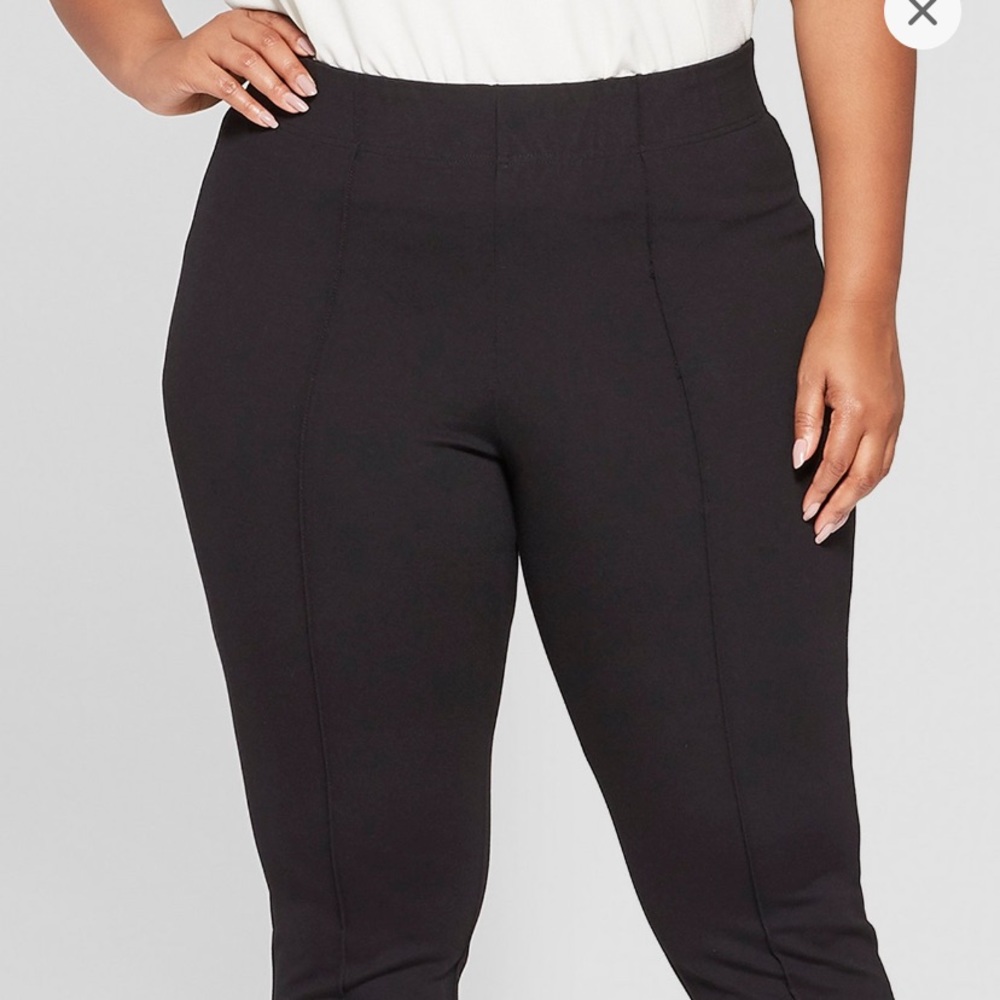 Plus Skinny Ankle Pants - Black